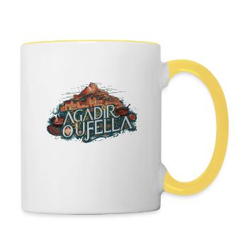 agadir oufella khasba - Mug contrasté - blanc/jaune - Droite
