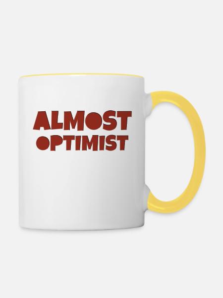 almost optimist - Tasse zweifarbig - Weiß/Gelb