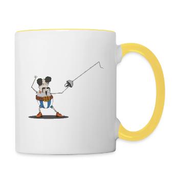 En Garde! - Tasse zweifarbig - Weiß/Gelb - Rechts