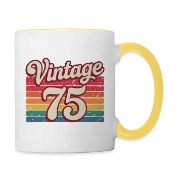 Vintage 75 Retro Design 70s - Contrasting Mug - white/yellow - Right