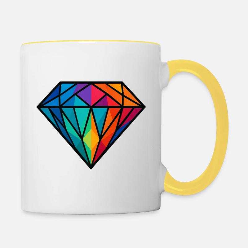 Diamond - Contrasting Mug - white/yellow
