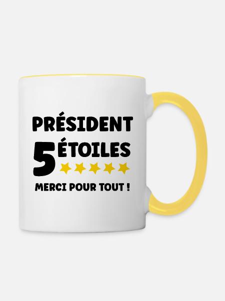 Präsident - Tasse zweifarbig - Weiß/Gelb