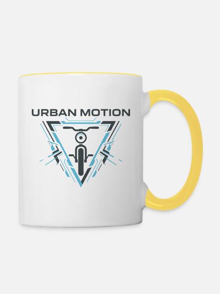 Urban Motion - Tasse zweifarbig - Weiß/Gelb