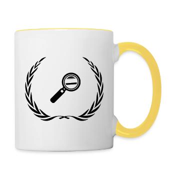 Magnifying Glass Symbol Wreath - Contrasting Mug - white/yellow - Right