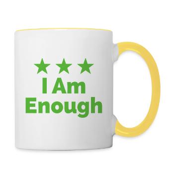 I Am Enough Ich bin genug Statement - Tasse zweifarbig - Weiß/Gelb - Rechts