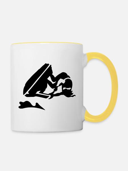 Jetski - Tasse zweifarbig - Weiß/Gelb