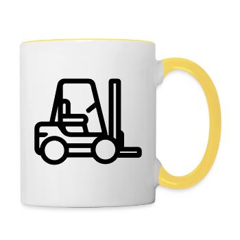 Chariot élévateur - Mug contrasté - blanc/jaune - Droite
