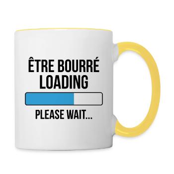 being stuffed loading... please wait - Contrasting Mug - white/yellow - Right