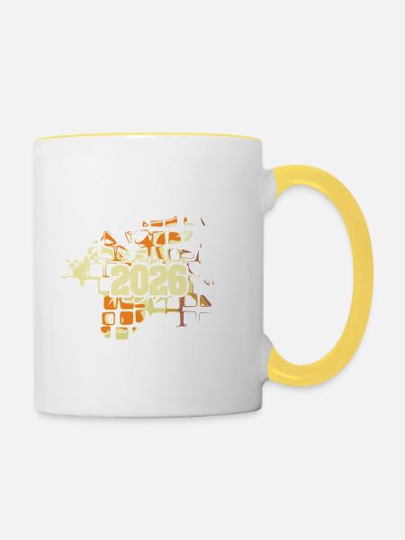 2026 2026 - Tasse zweifarbig - Weiß/Gelb