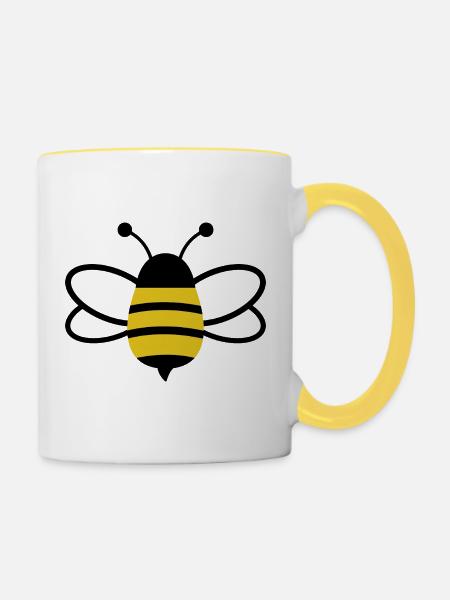 Honigbiene - Tasse zweifarbig - Weiß/Gelb