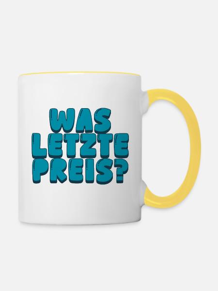 was letzte preis - Tasse zweifarbig - Weiß/Gelb