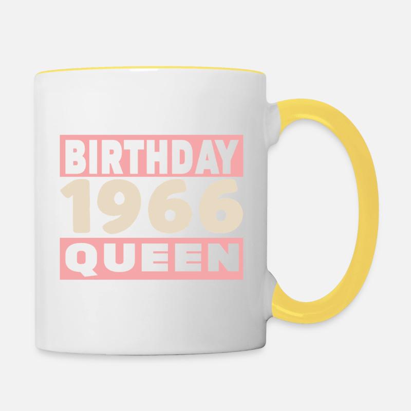 Biker 60 Years 1966 Anniversary - Contrasting Mug - white/yellow