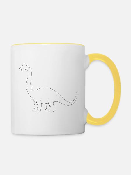 Brontosaurus - Tasse zweifarbig - Weiß/Gelb