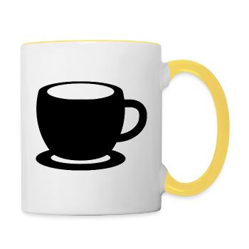 Tea Cup - Tasse zweifarbig - Weiß/Gelb - Rechts