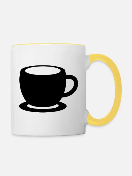 Tea Cup - Tasse zweifarbig - Weiß/Gelb