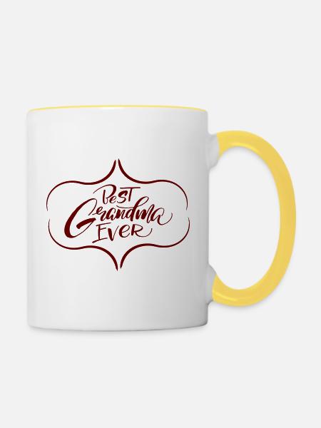 Best Grandma Ever - Tasse zweifarbig - Weiß/Gelb