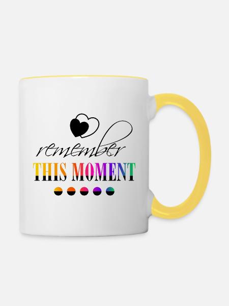 Remember_this_moment - Tasse zweifarbig - Weiß/Gelb