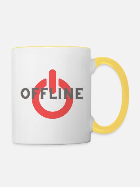 Offline - Tasse zweifarbig - Weiß/Gelb