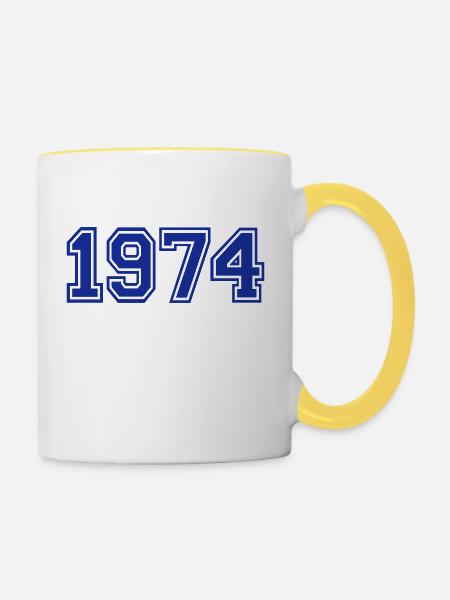 1974 - Tasse zweifarbig - Weiß/Gelb