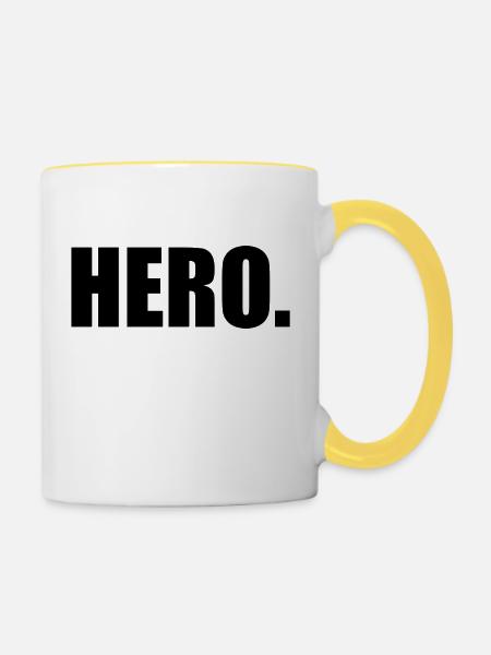 Hero - Tasse zweifarbig - Weiß/Gelb