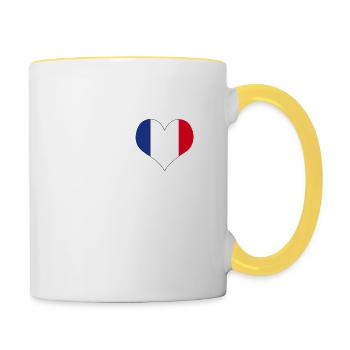 j'aime jean-luc - Mug contrasté - blanc/jaune - Droite