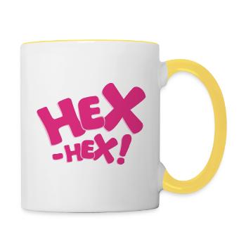 Bibi Blocksberg Hex-hex! pink - Tasse zweifarbig - Weiß/Gelb - Rechts