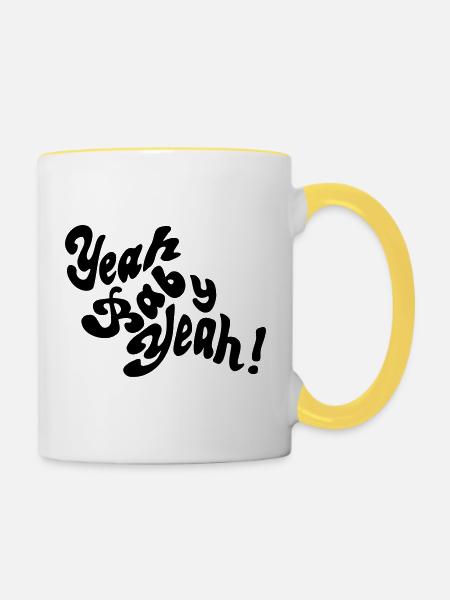 Yeah Baby Yeah! - Tasse zweifarbig - Weiß/Gelb