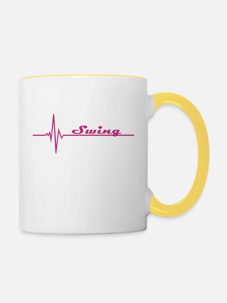 Swing - Tasse zweifarbig - Weiß/Gelb
