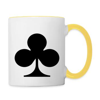 cartes - Mug contrasté - blanc/jaune - Droite