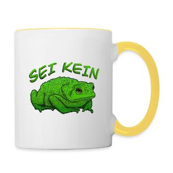 Sei Kein Frosch - Tasse zweifarbig - Weiß/Gelb - Rechts