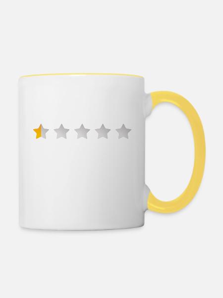 halber Stern - Tasse zweifarbig - Weiß/Gelb