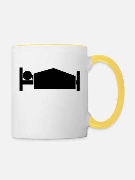 morning bed - Tasse zweifarbig - Weiß/Gelb
