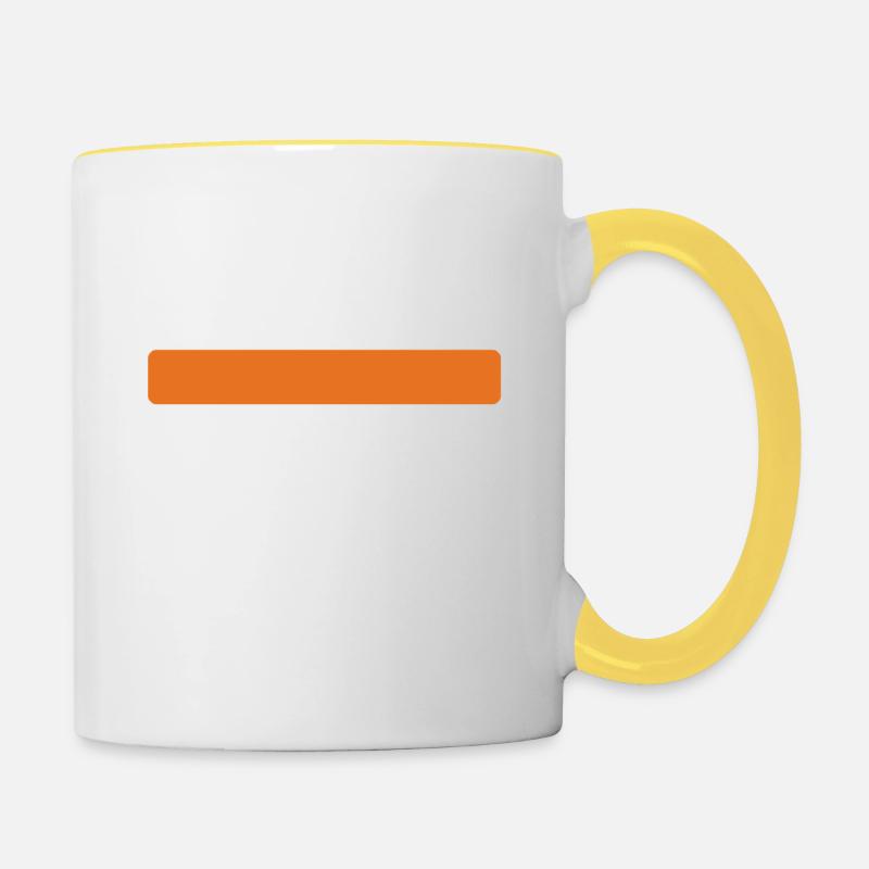 Rayures orange - Mug contrasté - blanc/jaune