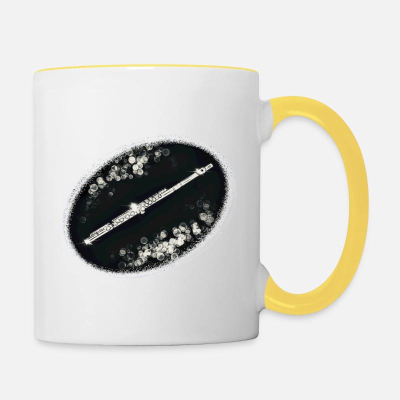 Flute sw - Contrasting Mug - white/yellow