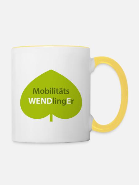 Mobilitäts WENDlingEr - Tasse zweifarbig - Weiß/Gelb