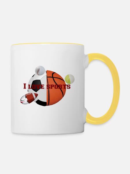 Sport ist Leben! - Tasse zweifarbig - Weiß/Gelb