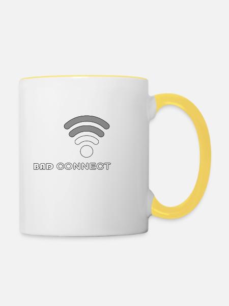 Bad Connection - Tasse zweifarbig - Weiß/Gelb