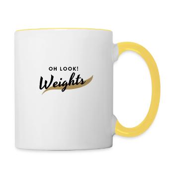 Weights - Tasse zweifarbig - Weiß/Gelb - Rechts