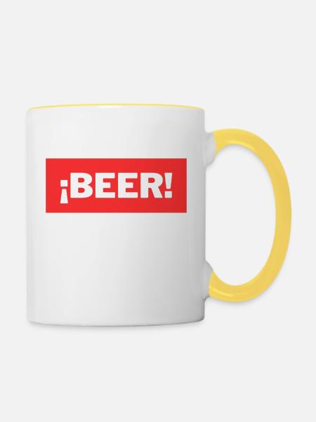 Beer - Tasse zweifarbig - Weiß/Gelb