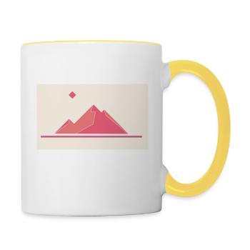 Montagnes Rouges - Mug contrasté - blanc/jaune - Droite