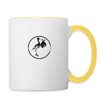 Nathalie typographie blanche, étymologie Latine. - Mug contrasté - blanc/jaune - Droite