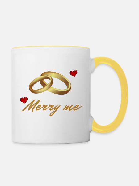 LIEBE - Tasse zweifarbig - Weiß/Gelb