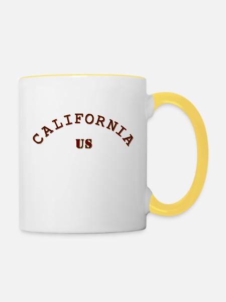 Kalifornien - Tasse zweifarbig - Weiß/Gelb