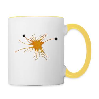 MONSTRUMMS Nr. 10 - Tasse zweifarbig - Weiß/Gelb - Rechts