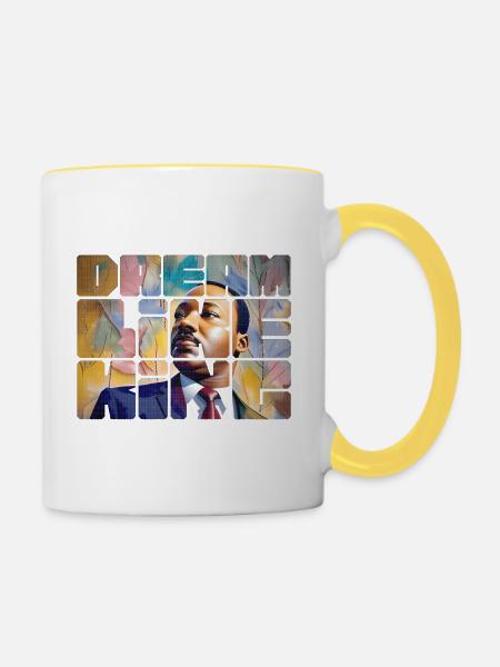 Martin Luther King Jr Day J’ai un rêve MLK Day - Mug contrasté - blanc/jaune