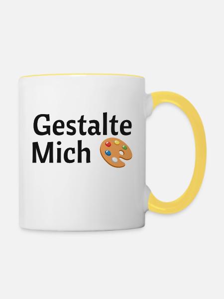 Gestalte mich - Tasse zweifarbig - Weiß/Gelb
