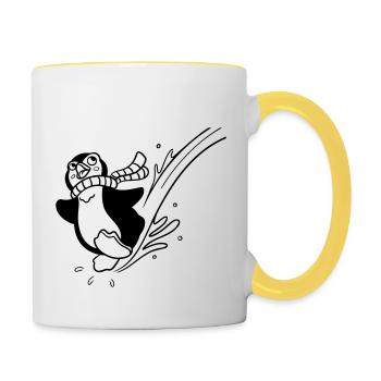 Penguin Fun Coloring for Kids Clothing - Contrasting Mug - white/yellow - Right