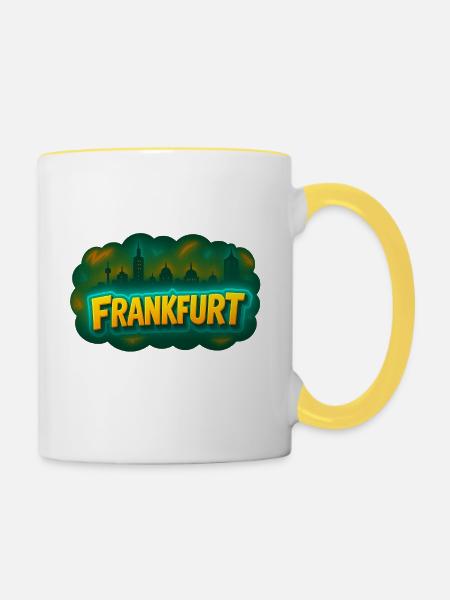 Frankfurt - Tasse zweifarbig - Weiß/Gelb