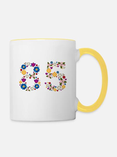 Flowers 85 - Tasse zweifarbig - Weiß/Gelb