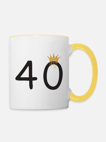 40 - Tasse zweifarbig - Weiß/Gelb